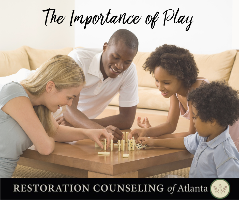 Christian counseling at Resotration Counseling of Atlanta and how play reduces stress in life.